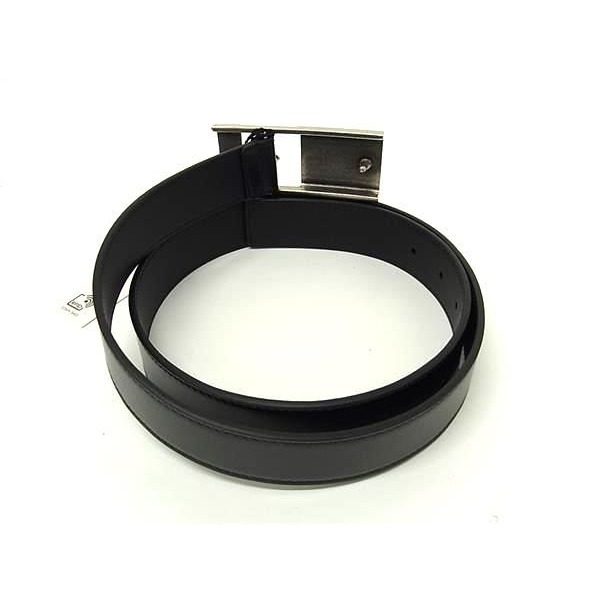 Gucci Leather Silver Belt Black