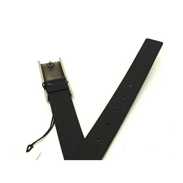 Gucci Leather Silver Belt Black