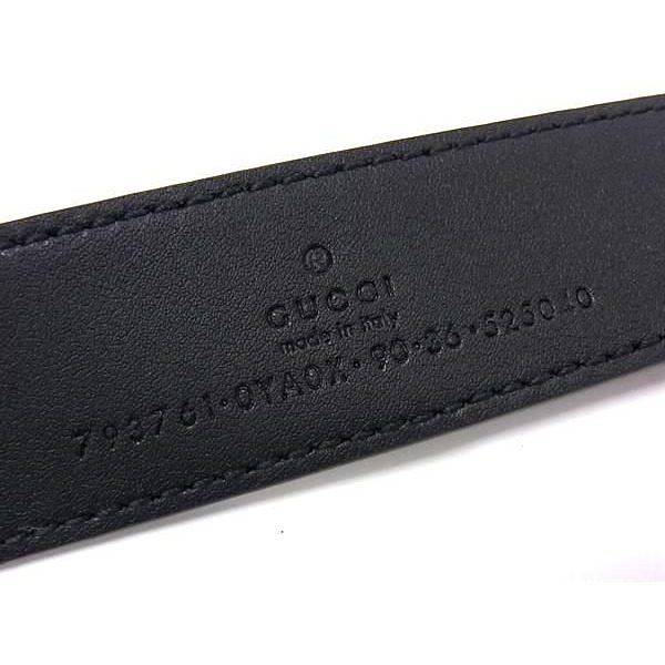Gucci Leather Silver Belt Black