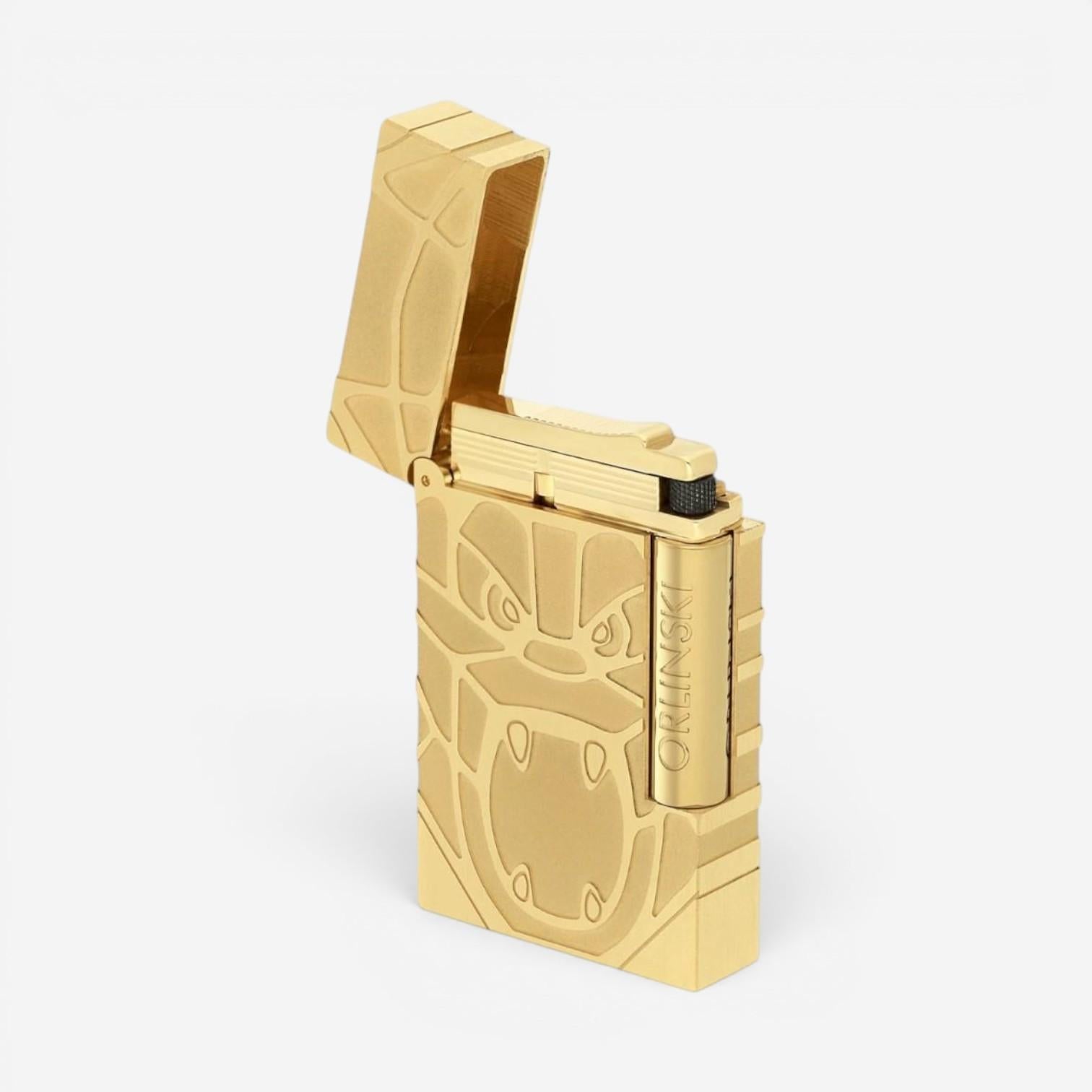 S.T. Dupont Orlinski Kong Line 2 18K Yellow Gold Lighter C16061CL