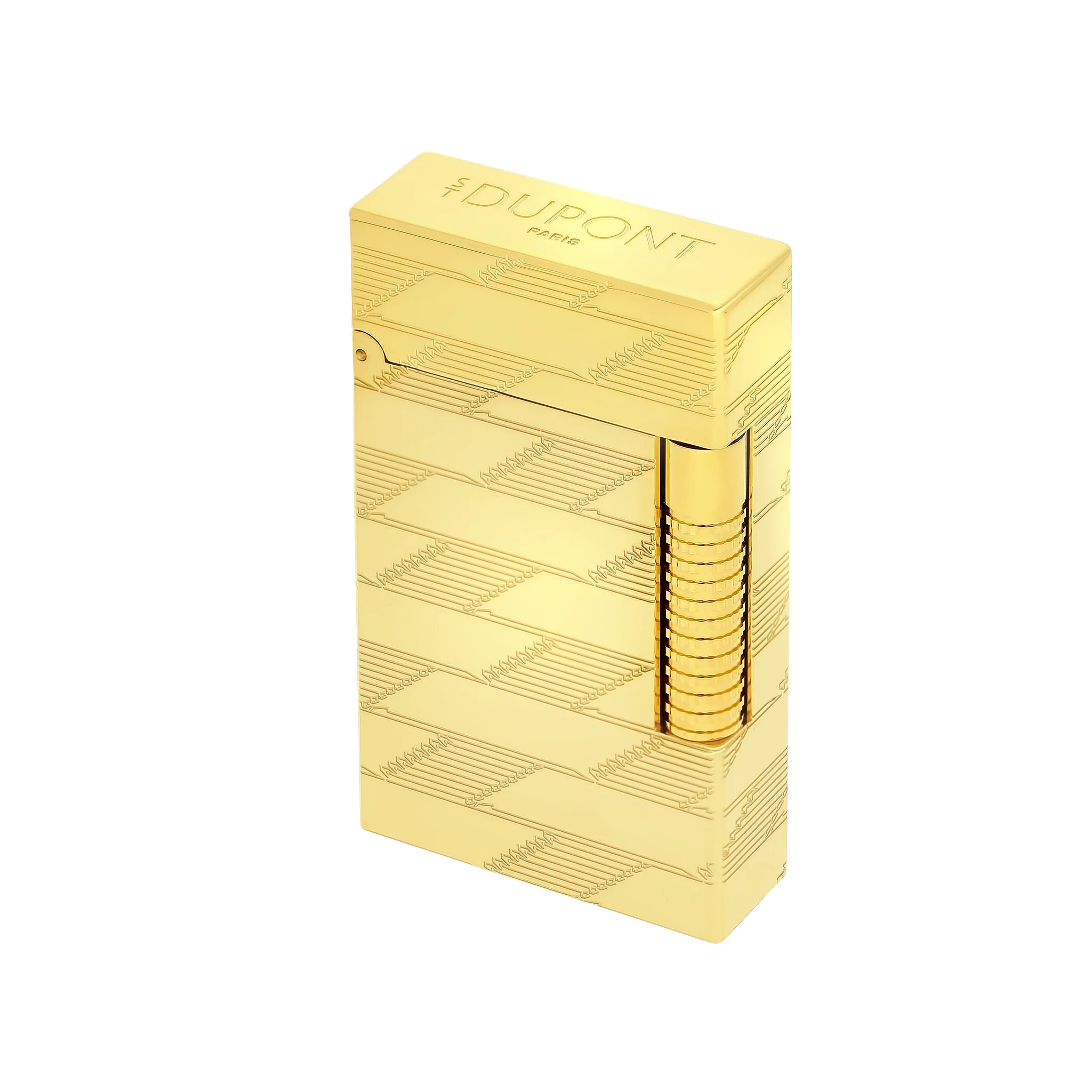 S.T. Dupont Le Grand Guilloche Monogram 1872 Gold Lighter/Briquet C23178
