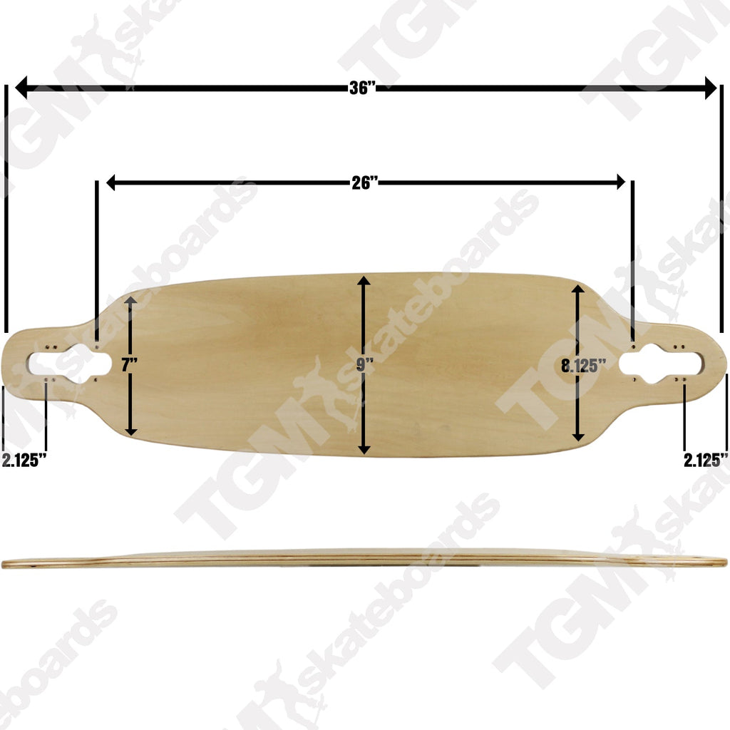 Moose Longboard Complete 9" x 36" Drop Through Stained Blue