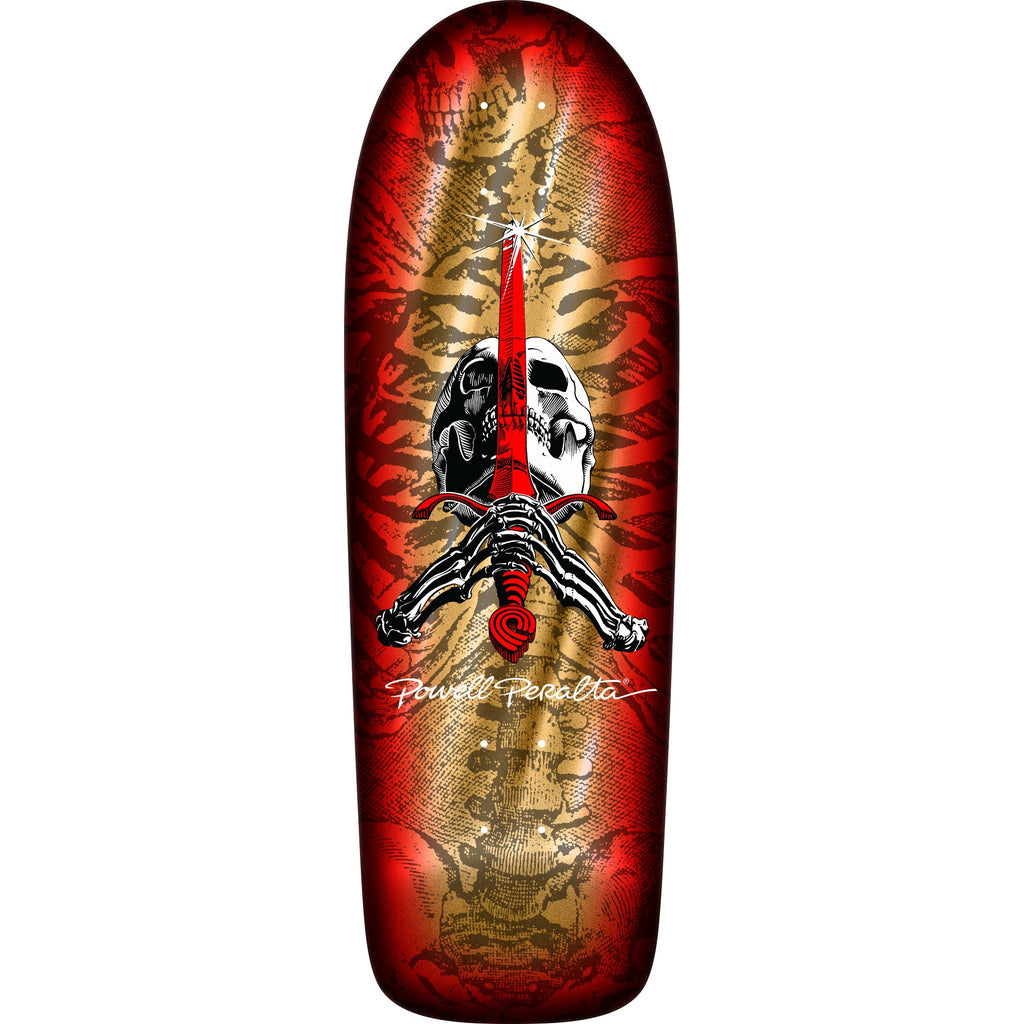 Powell Peralta Skateboard Deck Rodriguez Skull and Sword Gold Foil Old School Reissue