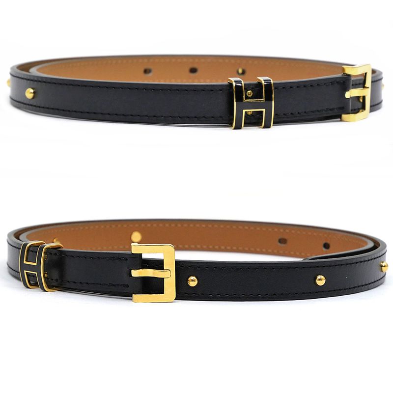 Hermes Belt Pop H Courte 15 80 Black Gold Hardware