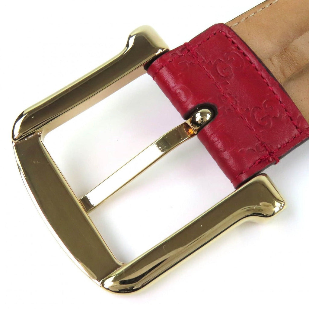 Gucci Micro Guccissima Leather Belt Red Gold