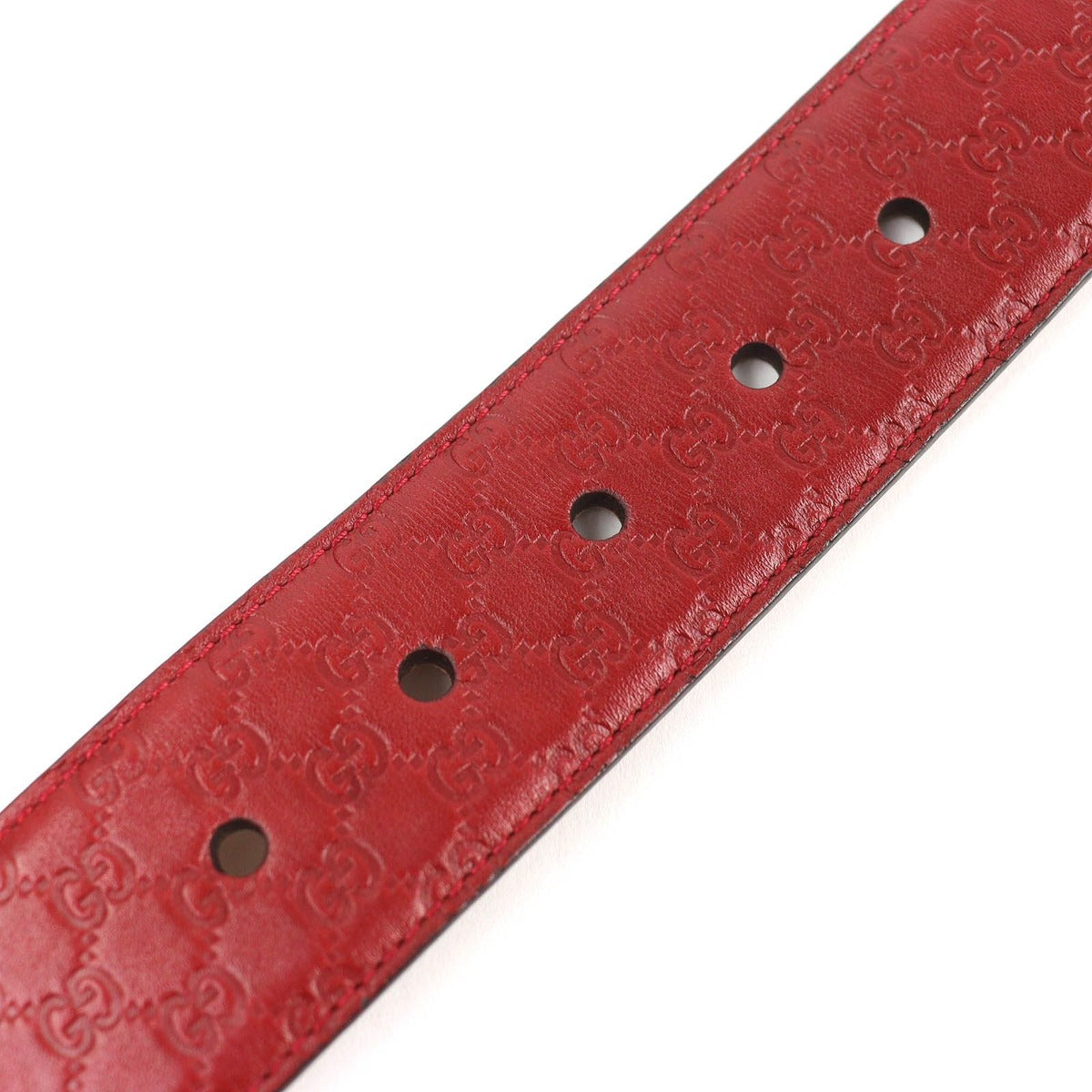 Gucci Micro Guccissima Leather Belt Red Gold