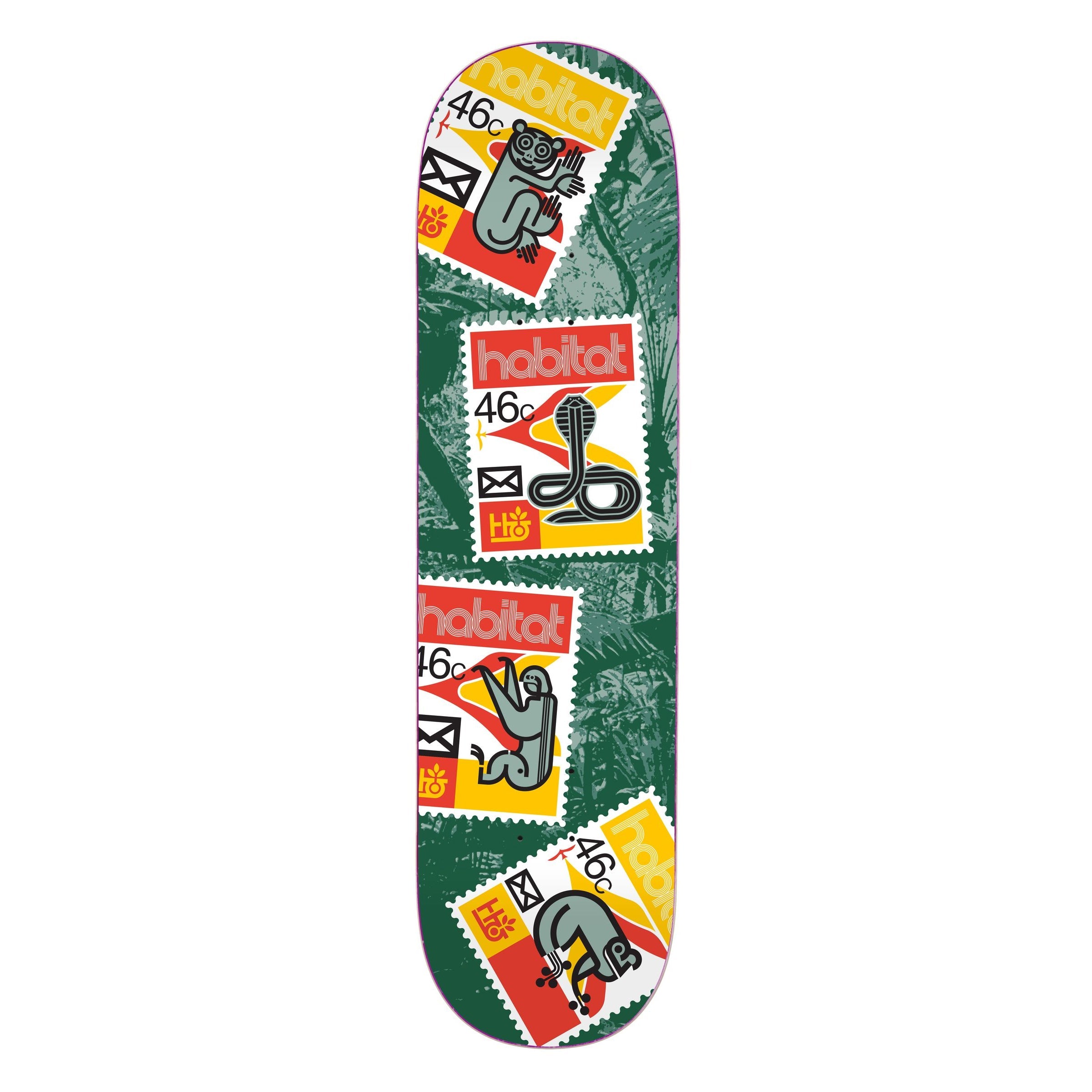 Habitat Skateboard Deck Postage Scatter Red 8.25" x 32.25"
