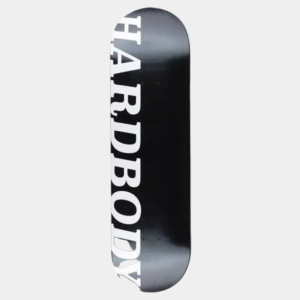 Hardbody Skateboards Classic Logo Deck 8.25" Short Black - White