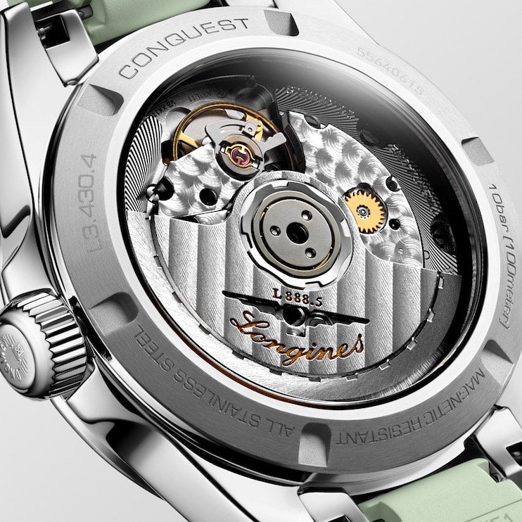 Conquest Auto 34 mm Green on Rubber Strap *