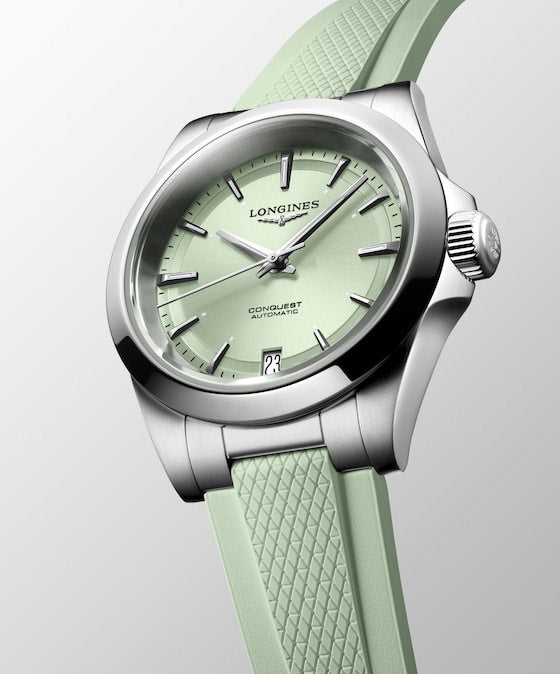 Conquest Auto 34 mm Green on Rubber Strap *