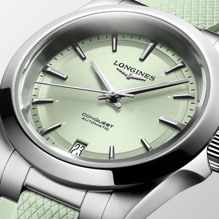 Conquest Auto 34 mm Green on Rubber Strap *