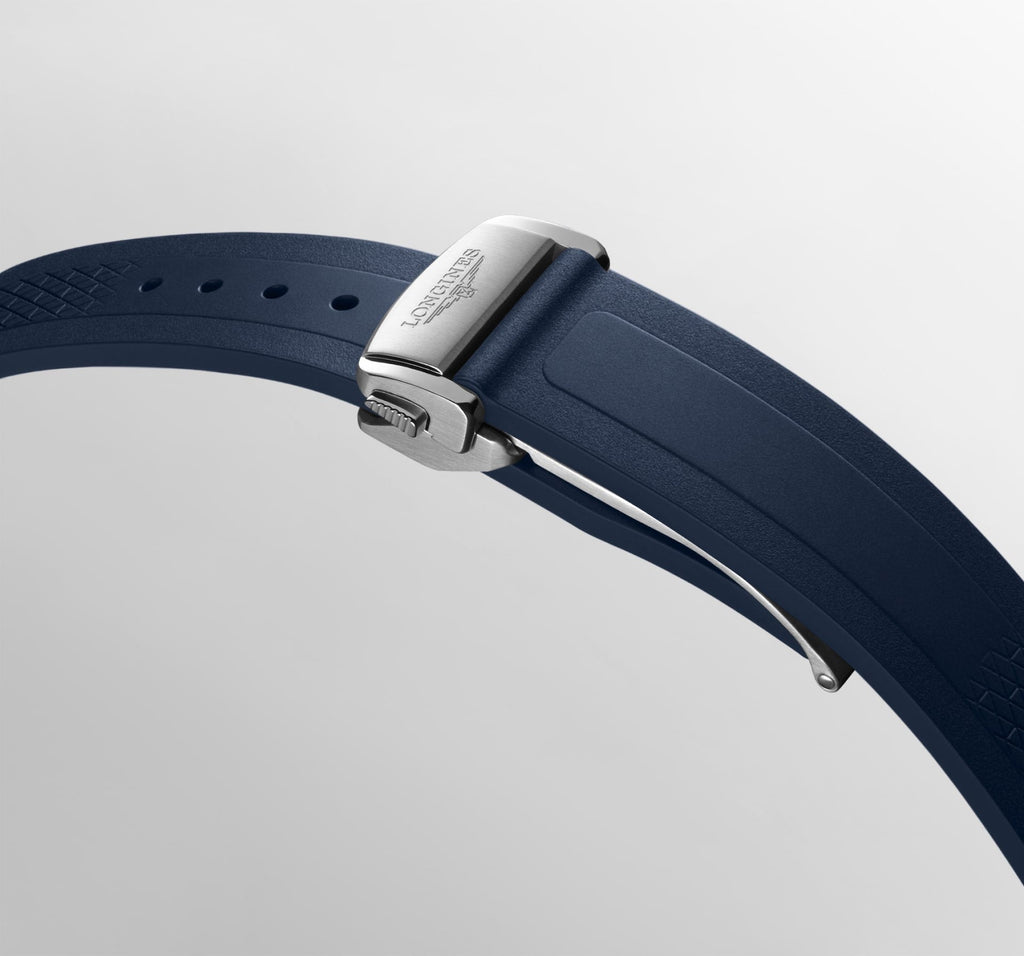 Conquest Auto 38 mm Blue on Rubber Strap *