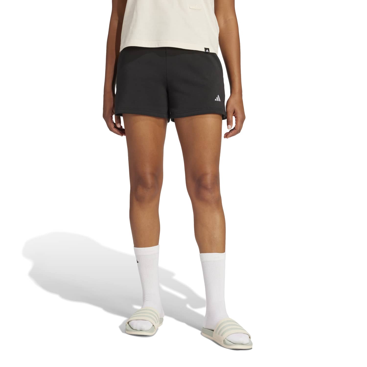 Essentials 3 Stripes Cotton Shorts - Womens