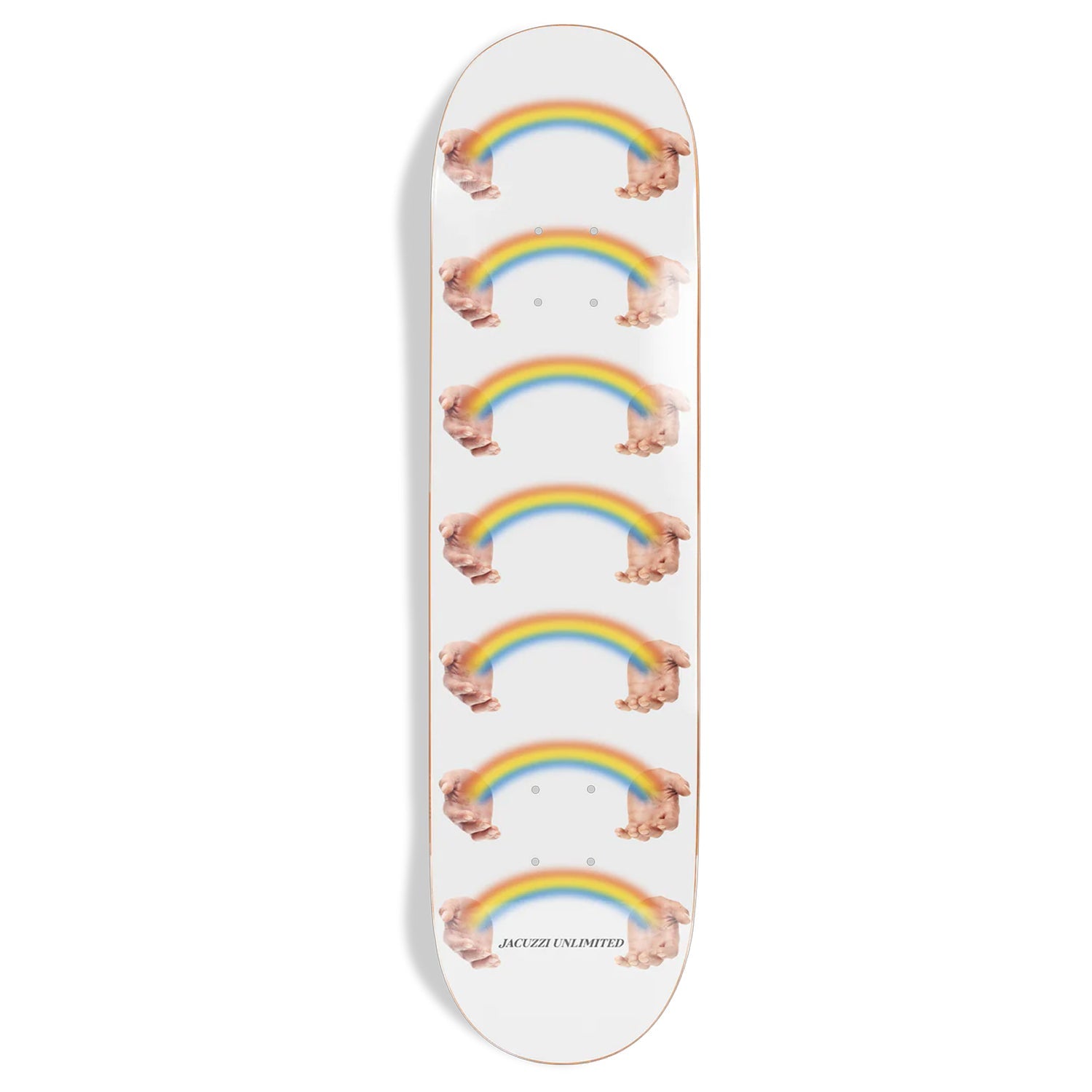 Jacuzzi Skateboard Deck Rainbow Hands Jet Ski White 8.75" x 31.5"