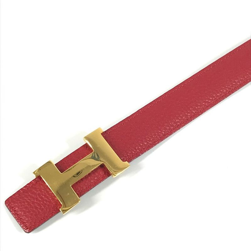 Hermes Belt H Constance Leather Red And Black