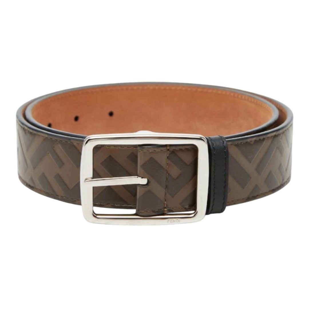 Fendi Zucca FF Logo Plain Belt