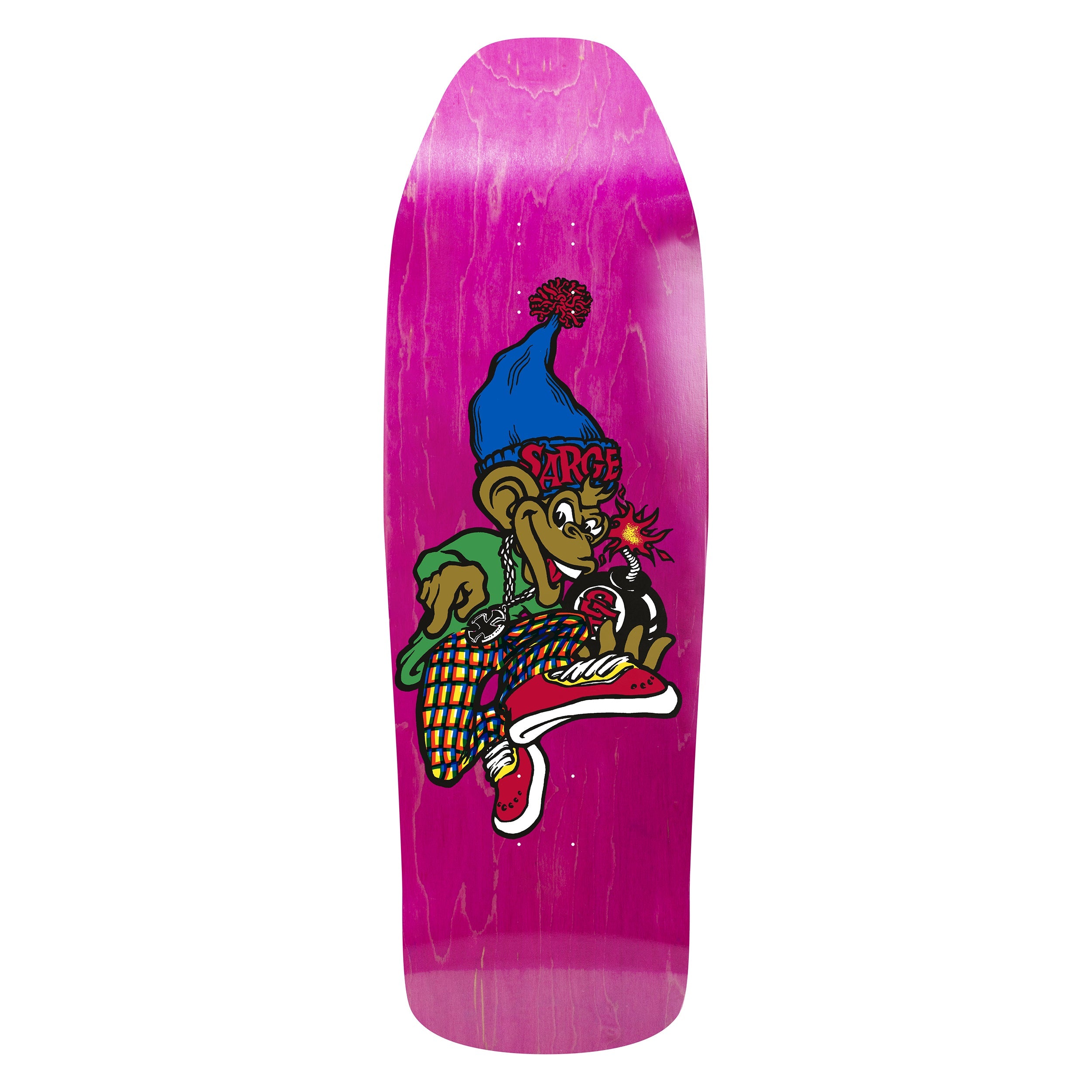 New Deal Skateboard Deck Danny Sargent Monkey Bomb Pink 9.62" x 31"