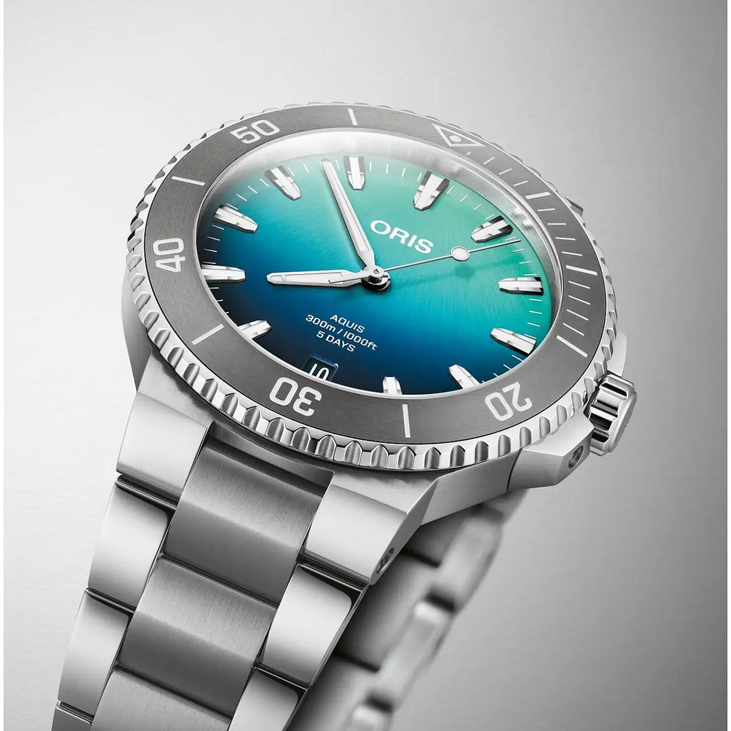 Oris Aquis Date Great Barrier Reef Iv Blu 01 400 7790 4185-Set