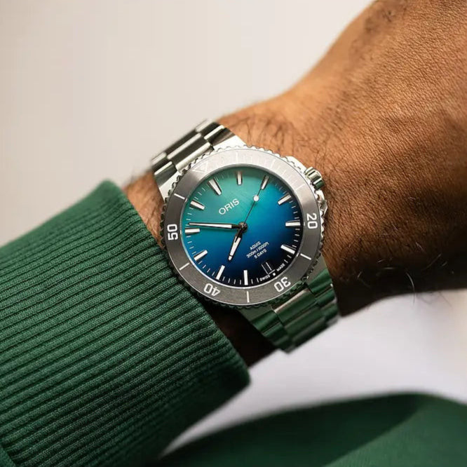 Oris Aquis Date Great Barrier Reef Iv Blu 01 400 7790 4185-Set