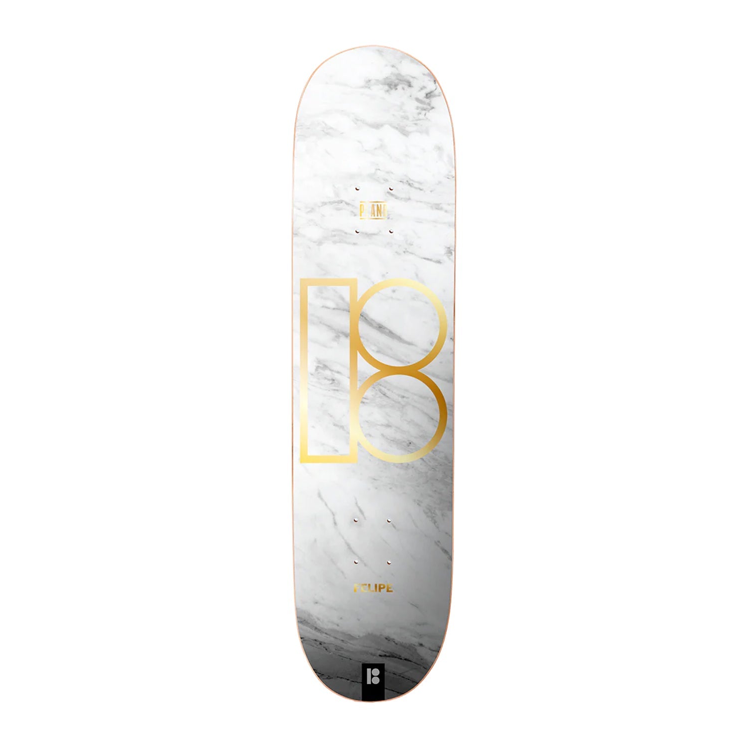 Plan B Skateboard Deck Gustavo White Marble Twin 8.0" x 31.5"