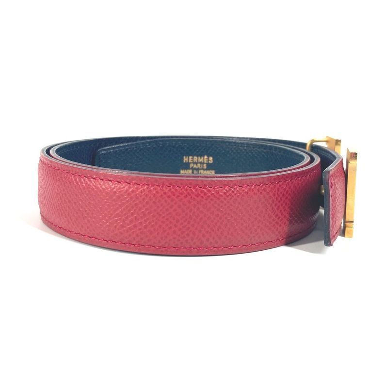 Hermes Belt H Constance Mini Leather Red And Navy