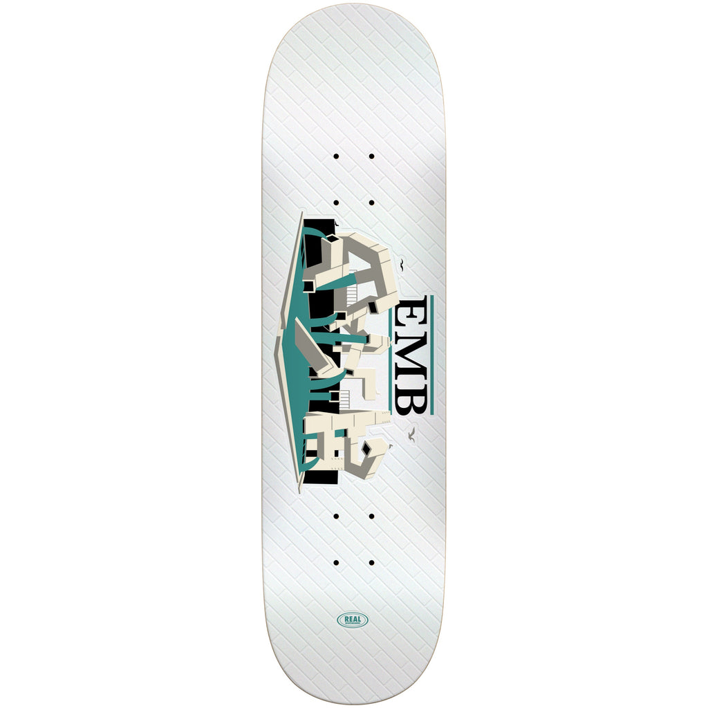 Real Skateboard Deck EMB White 8.5" x 31.85"