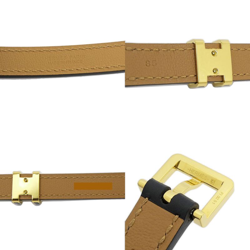 Hermes Belt Pop H Courte 15 85 Black Gold Hardware