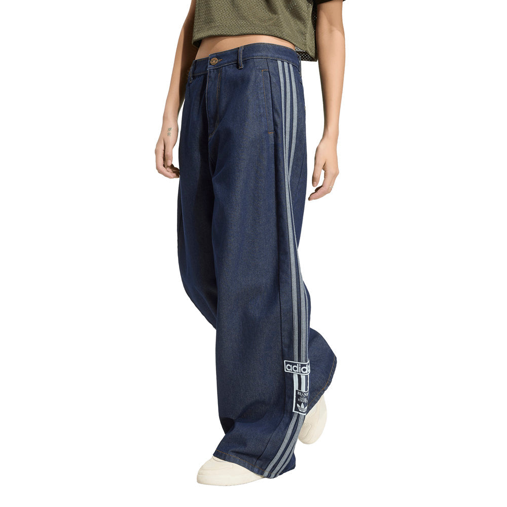 Adibreak Mid Rise Wide Leg Denim Track Pants