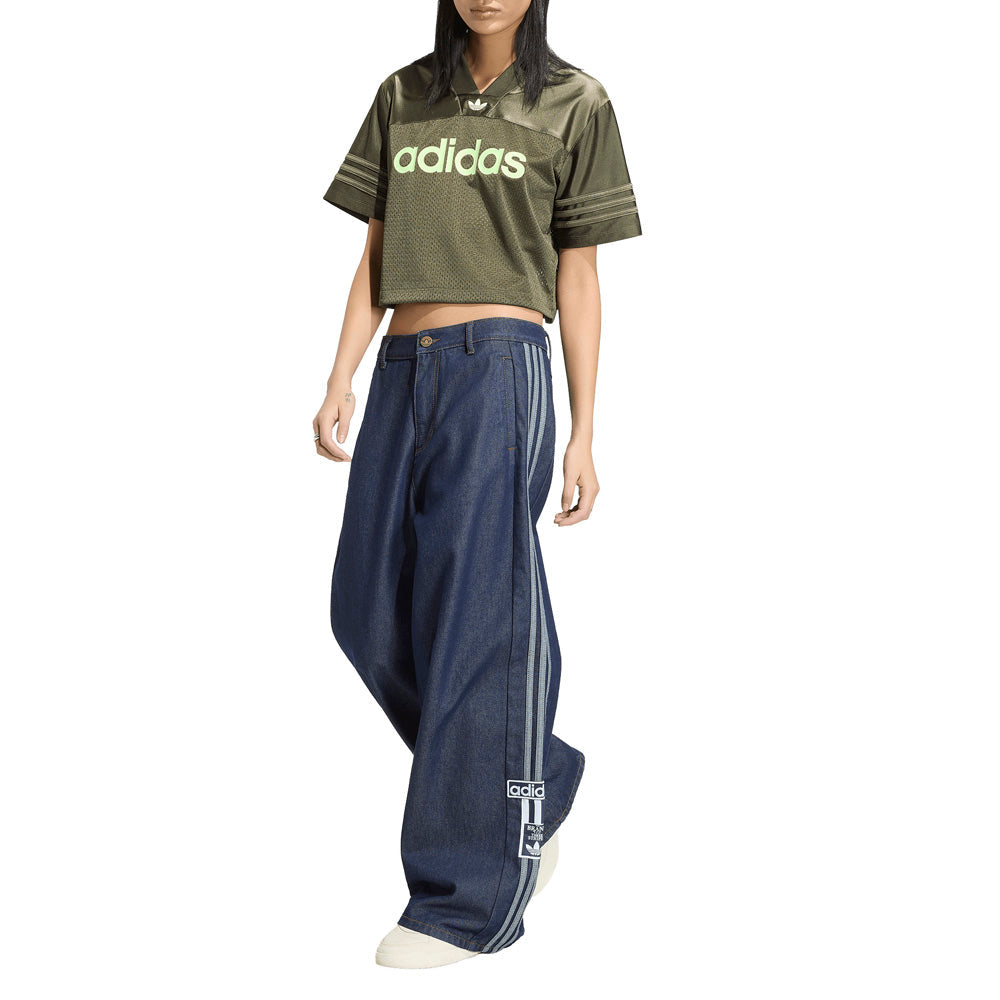 Adibreak Mid Rise Wide Leg Denim Track Pants