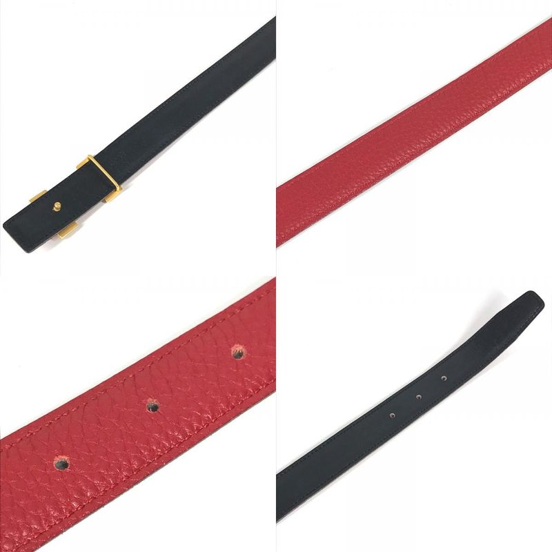 Hermes Belt H Constance Leather Red And Black