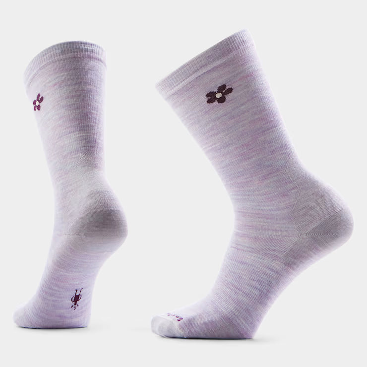 Smartwool - Women's Everyday Groovy Bloom Crew Socks - Purple Eclipse