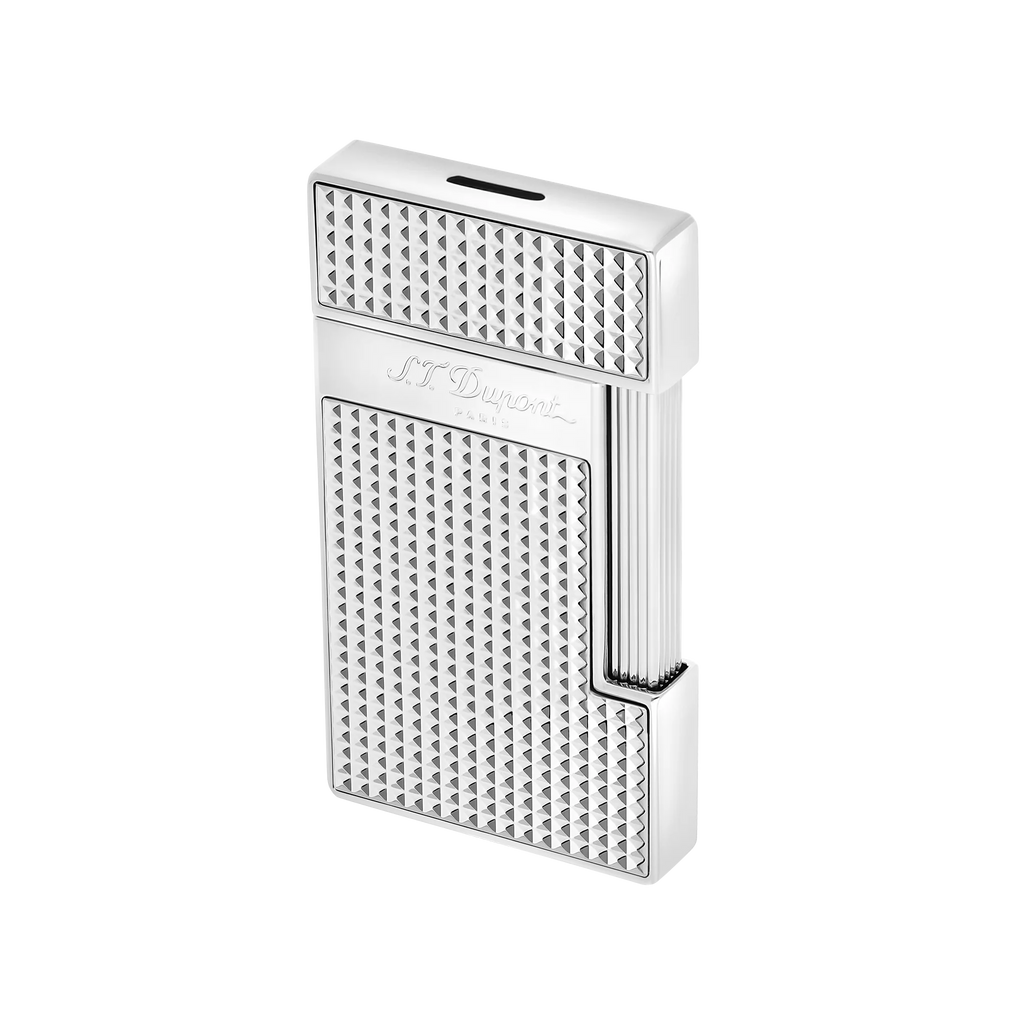 S.T. DUPONT SLIMMY DIAMOND HEAD SILVER LIGHTER/BRIQUET 028010