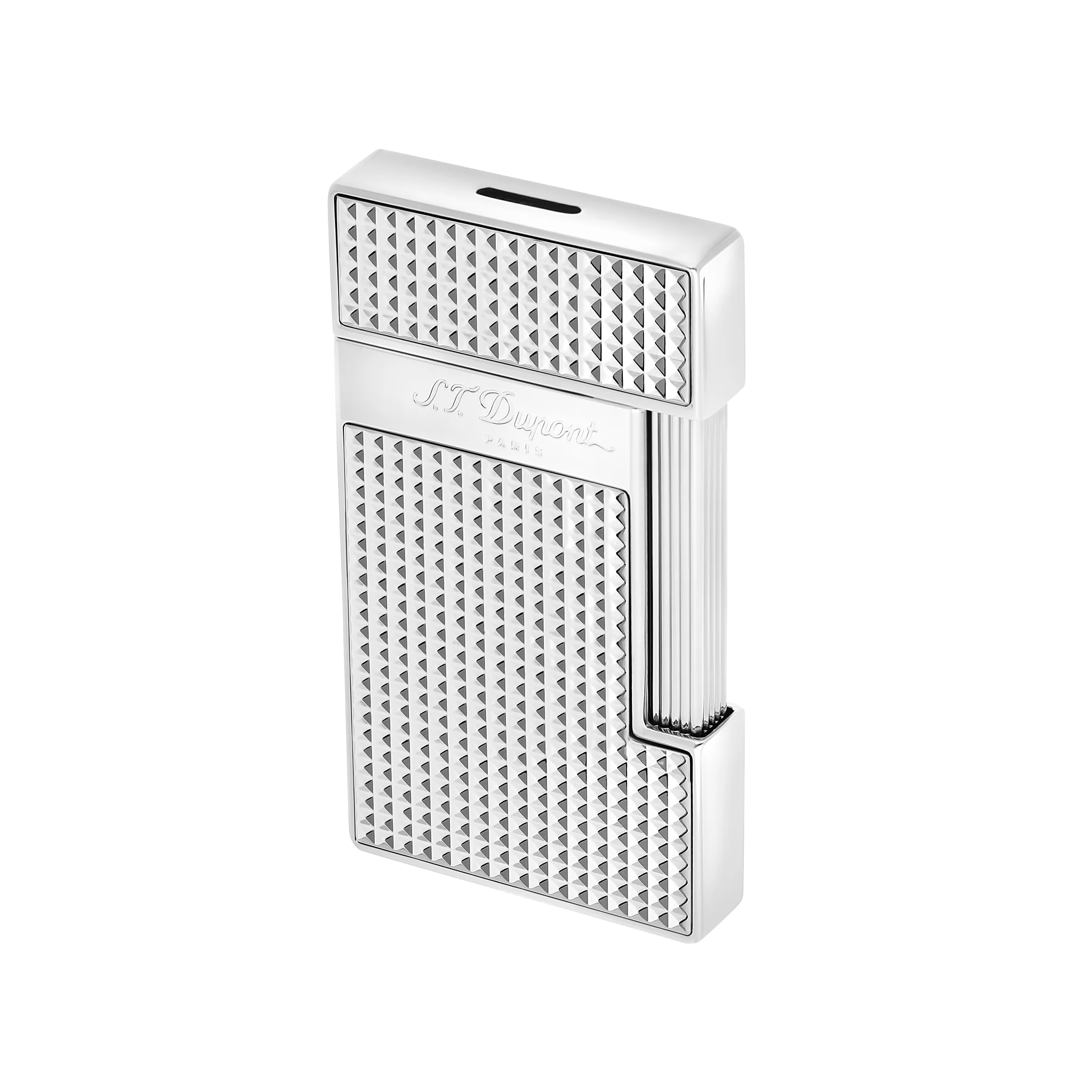 S.T. DUPONT SLIMMY DIAMOND HEAD SILVER LIGHTER/BRIQUET 028010