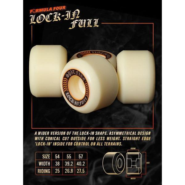 Spitfire Formula Four Lock-Ins Full Wheels Natural 99du 55mm