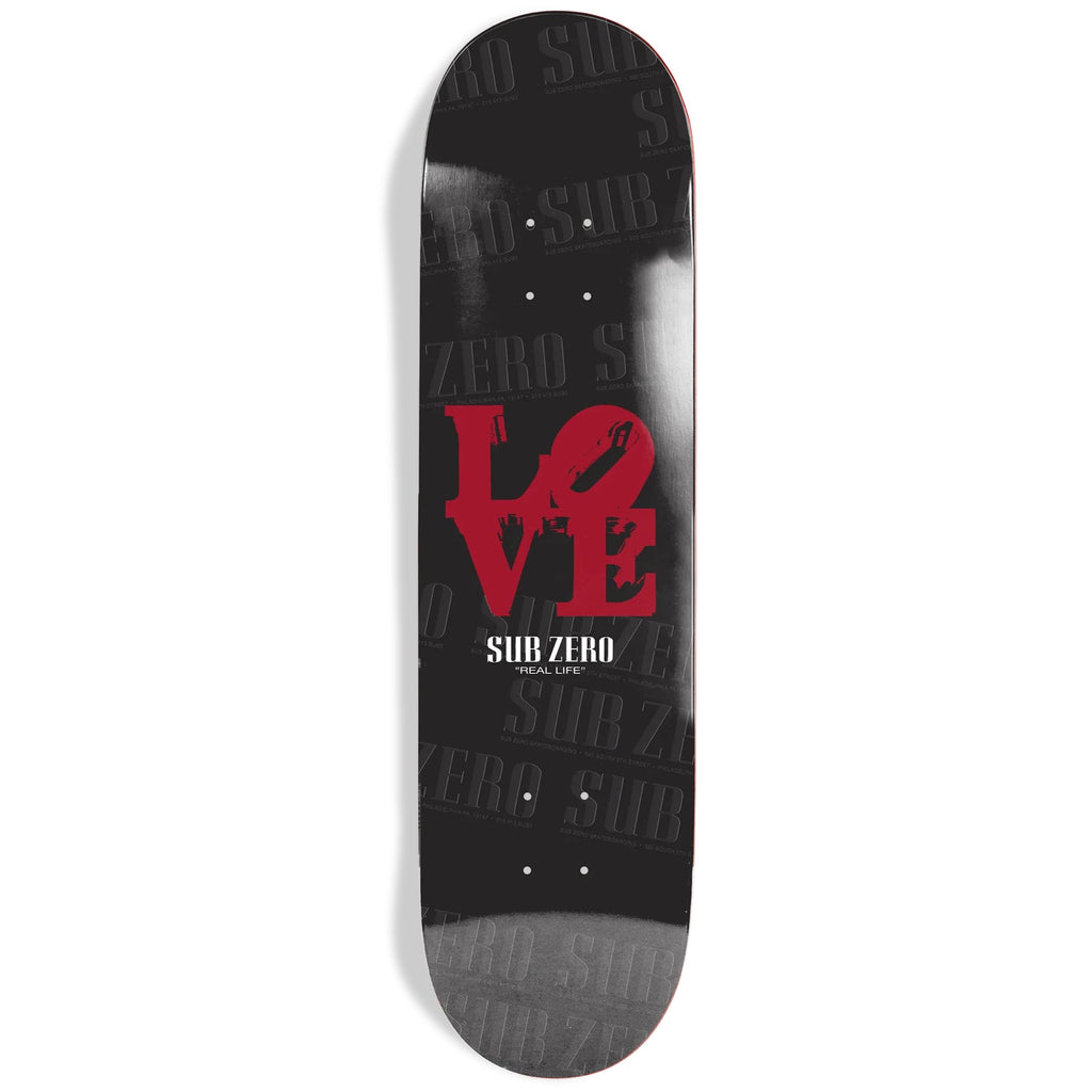 Sub Zero Skateboard Deck Love Park III 8.0" x 31.6" Black