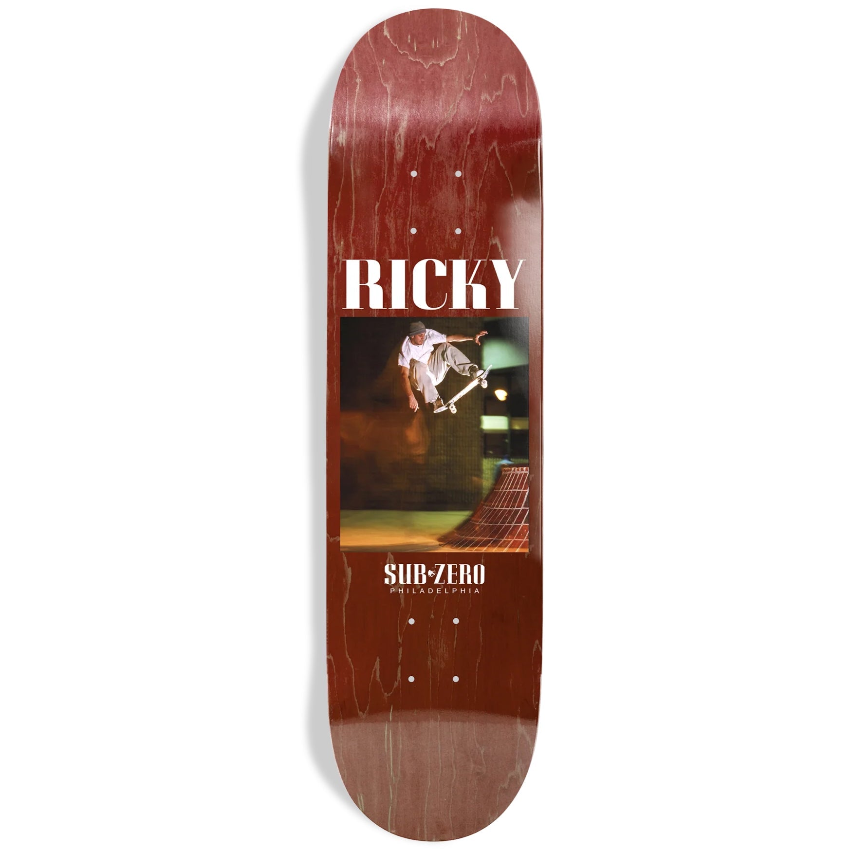 Sub Zero Skateboard Deck Ricky Oyola Tribute 8.25" x 32" Red/Brown