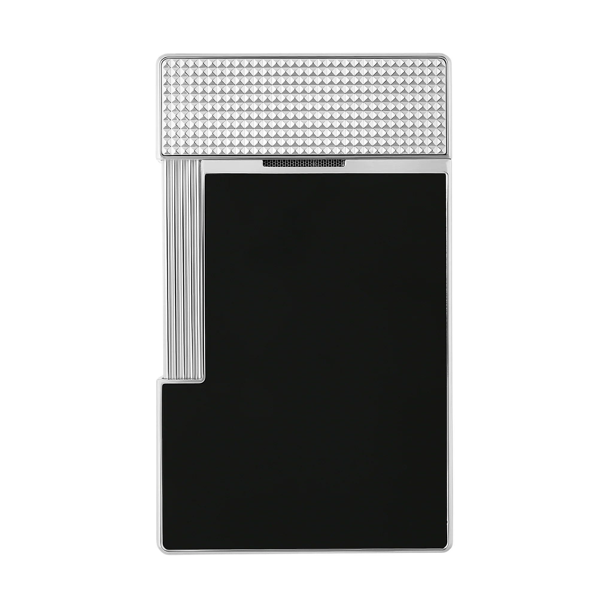 S.T. Dupont Black Lacquered Silver Table Lighter/Briquet T20101