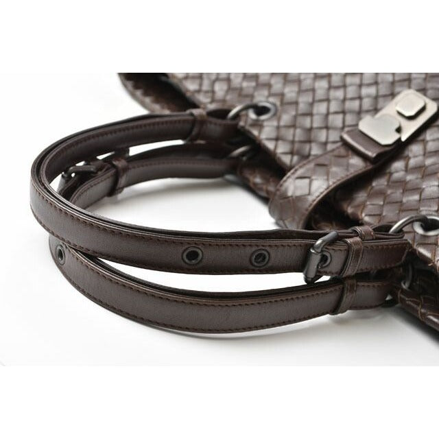 Bottega Veneta A4 Size Tote Bag Intrecciato Leather Dark