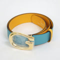 Gucci Belt Leather Light Blue Yellow