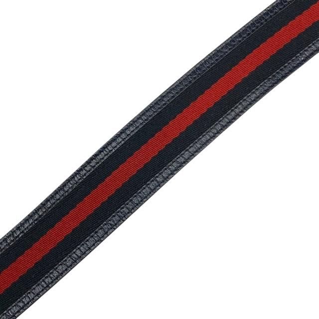Gucci Belt Accessories Small Interlocking G Stripe Leather Canvas Navy