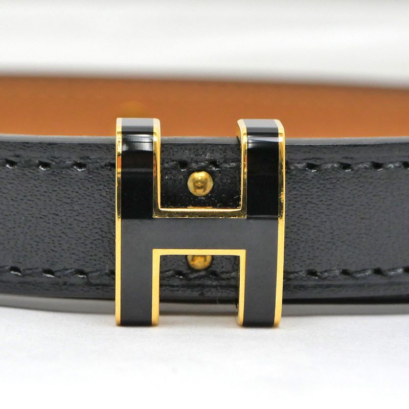 Hermes Belt Pop H Courte 15 80 Black Gold Hardware