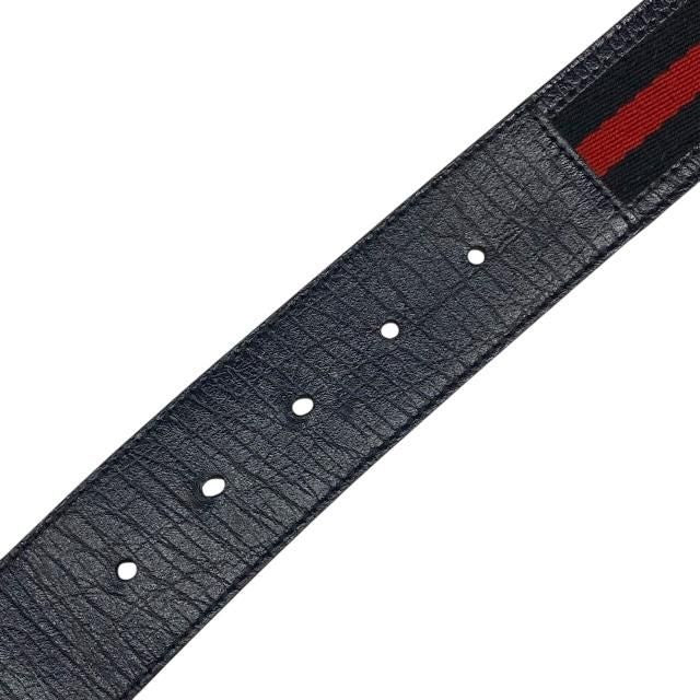 Gucci Belt Accessories Small Interlocking G Stripe Leather Canvas Navy