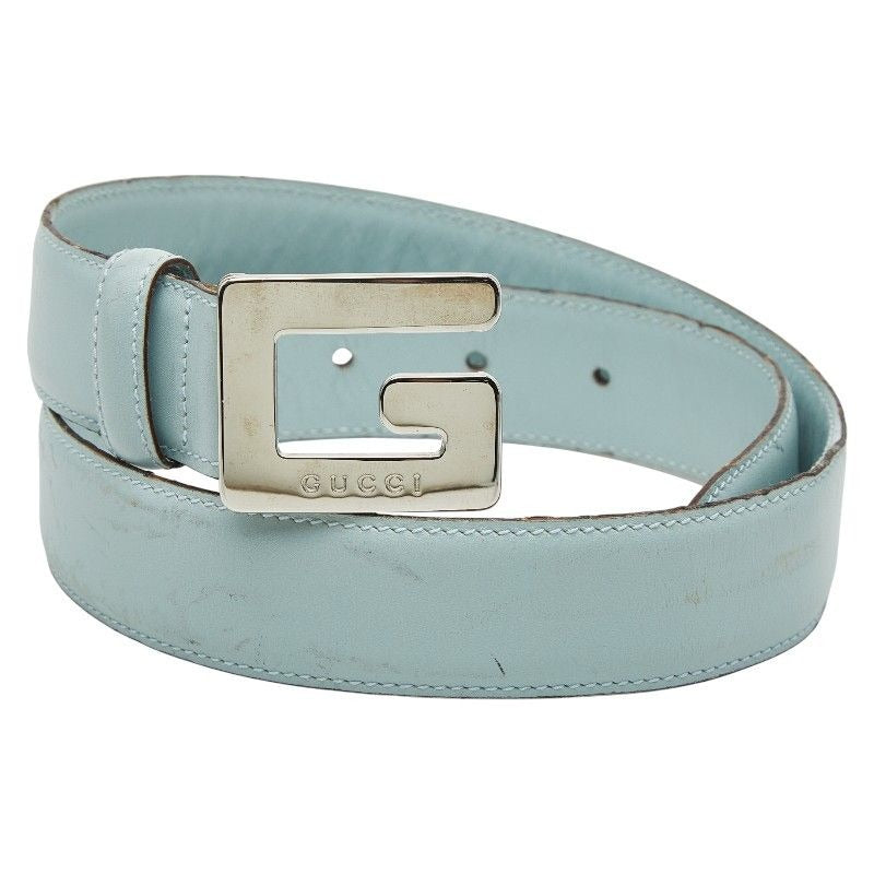 Gucci Belt Size 65 26 037 394 0959 Light Blue Leather