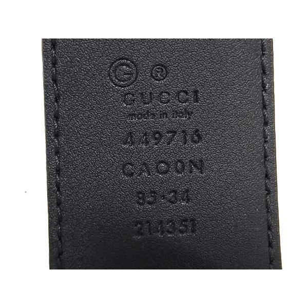 Gucci Leather Silver Hardware Belt Size 85.34 Black