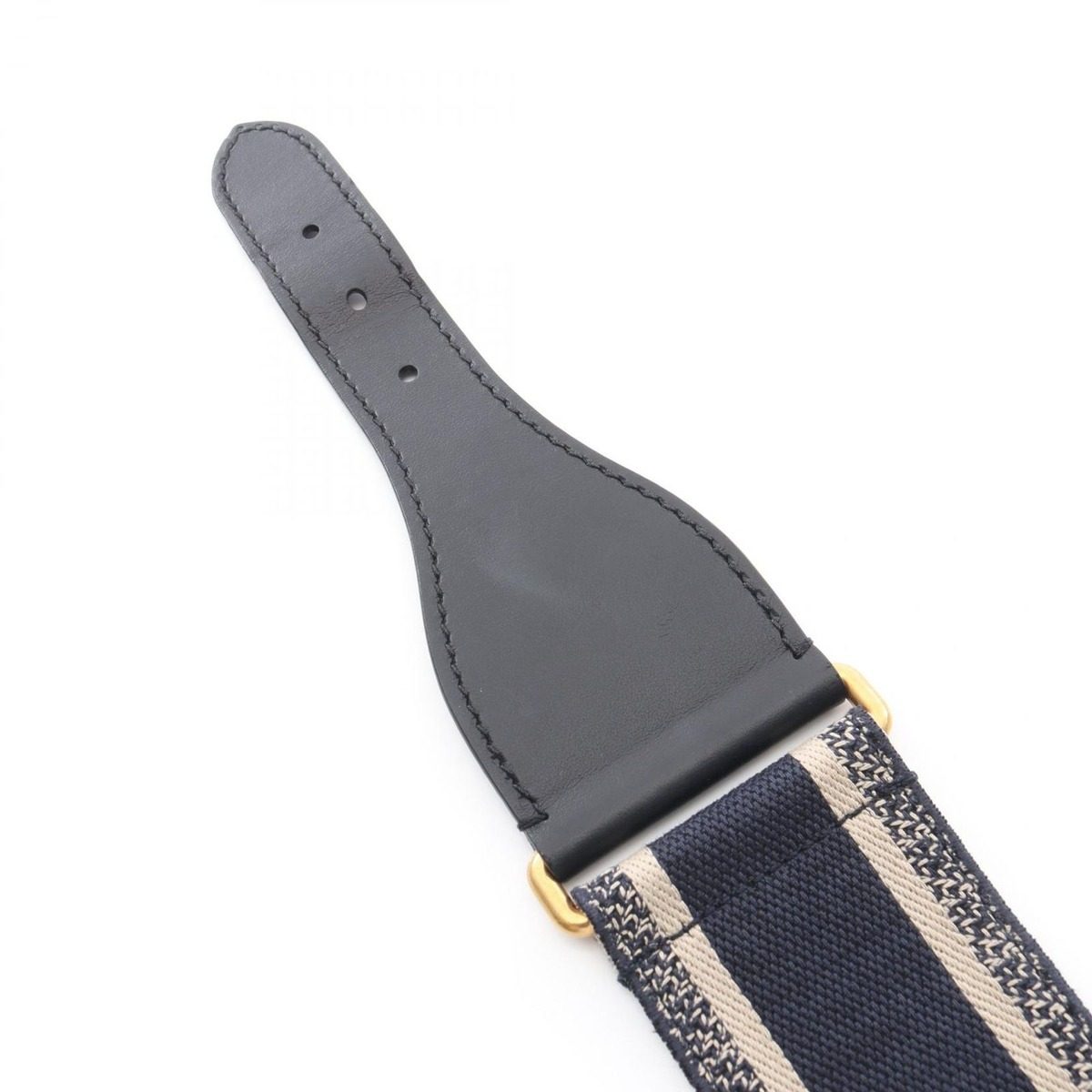 Dior Belt Embroidery Navy Canvas Leather