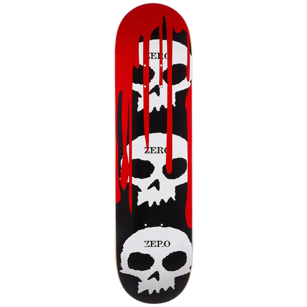Zero Skateboard Deck 3 Skulls w/ Blood 8.25" x 31.9"