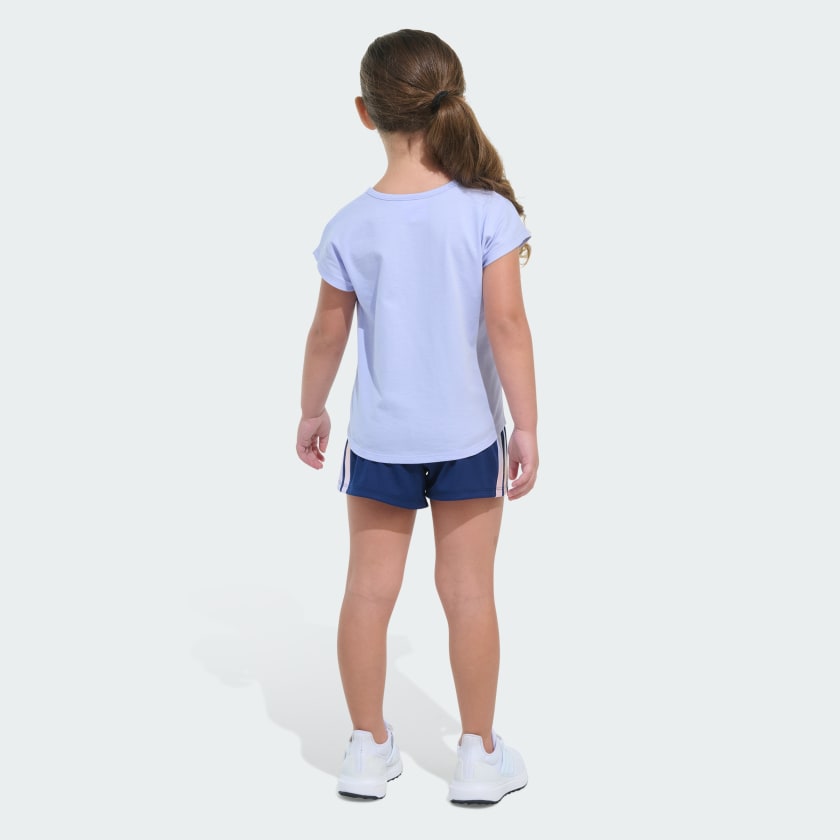 Kids' adidas Two-Piece Short Sleeve Graphic Tee and Mesh Shorts Set