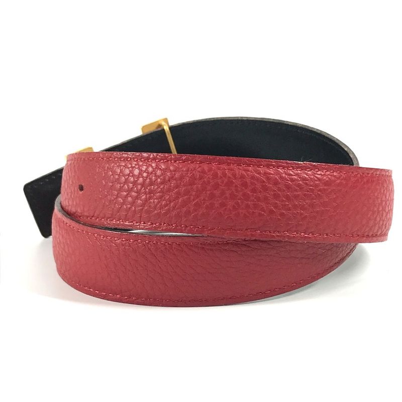 Hermes Belt H Constance Leather Red And Black