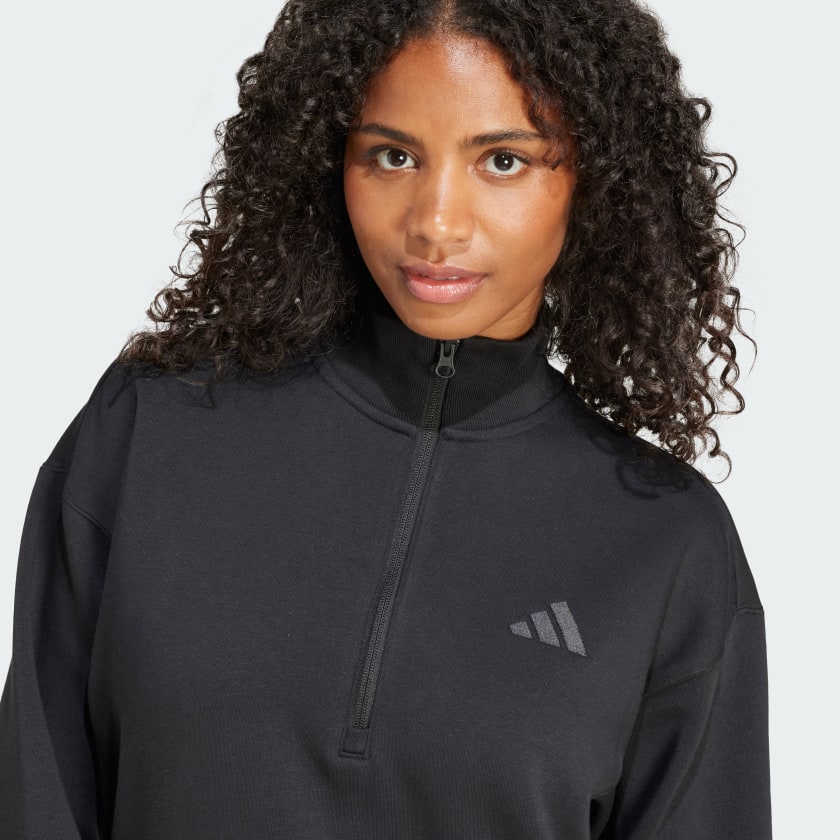 Women's adidas ALL SZN Fleece Loose Quarter-Zip Sweatshirt