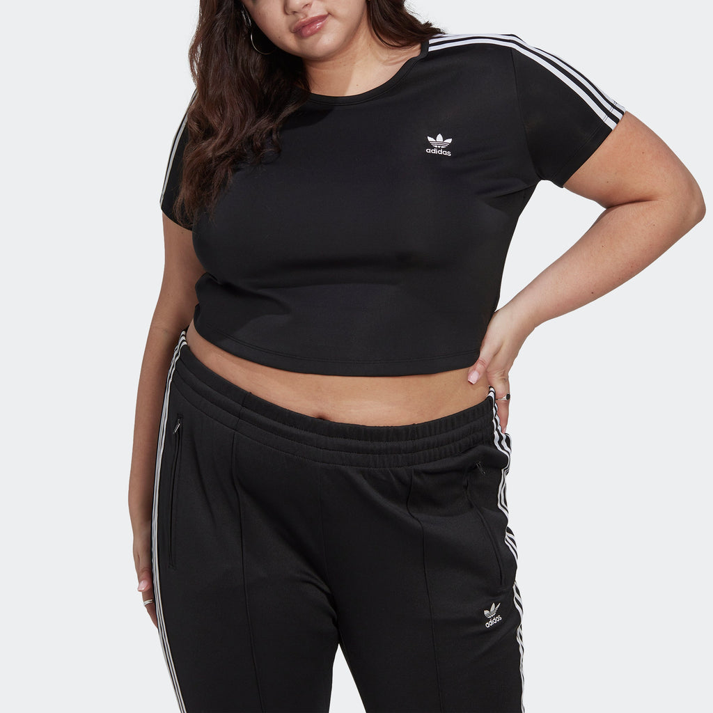 Women's adidas Adicolor Classics Crop 3-Stripes Tee (Plus Size)